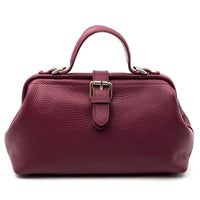 Valeria Italian Leather Doctor Frame Top Handle Bag