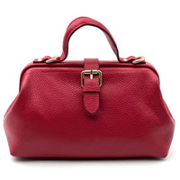 Valeria Italian Leather Doctor Frame Top Handle Bag
