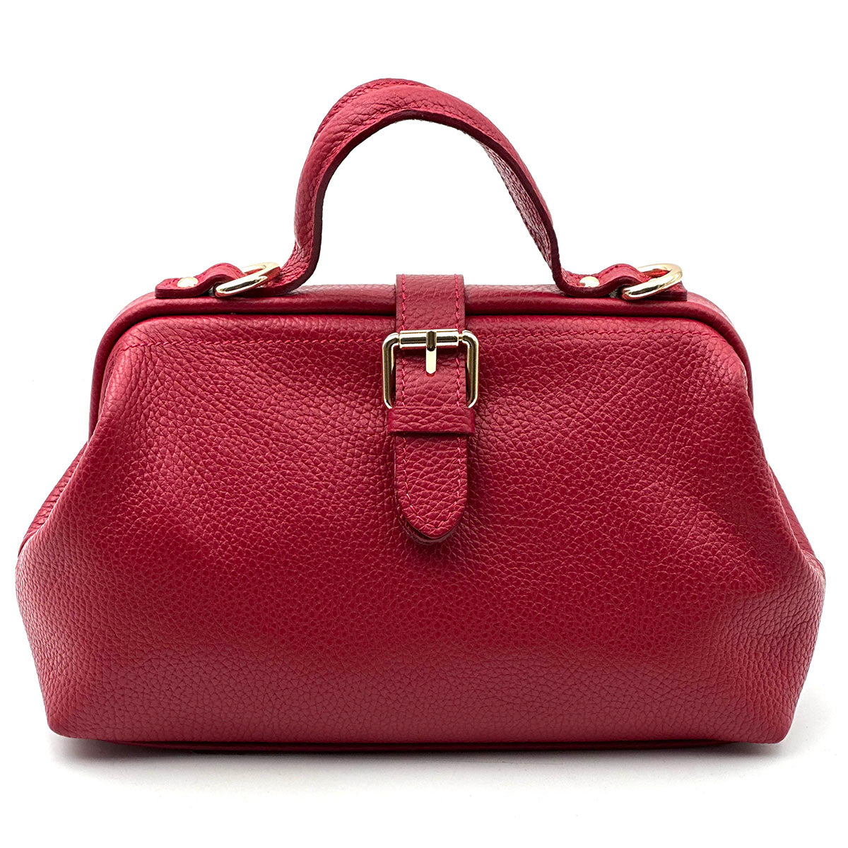 Valeria Italian Leather Doctor Frame Top Handle Bag