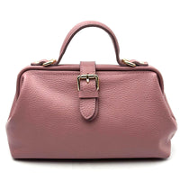 Valeria Italian Leather Doctor Frame Top Handle Bag
