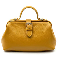 Valeria Italian Leather Doctor Frame Top Handle Bag
