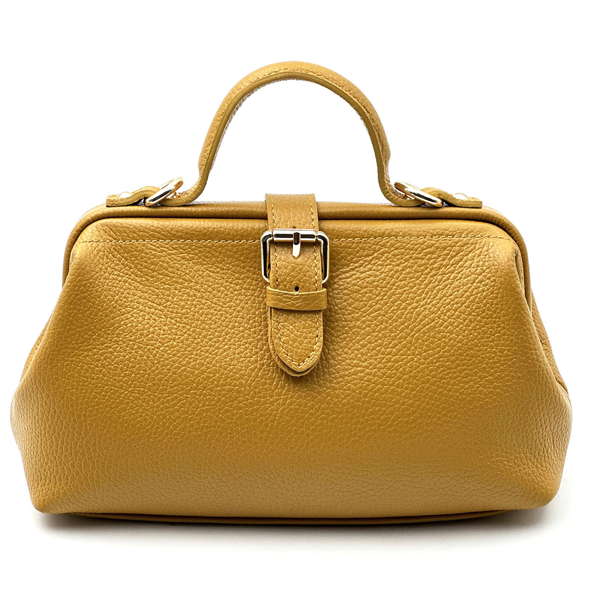 Valeria Italian Leather Doctor Frame Top Handle Bag