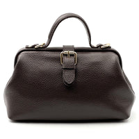 Valeria Italian Leather Doctor Frame Top Handle Bag