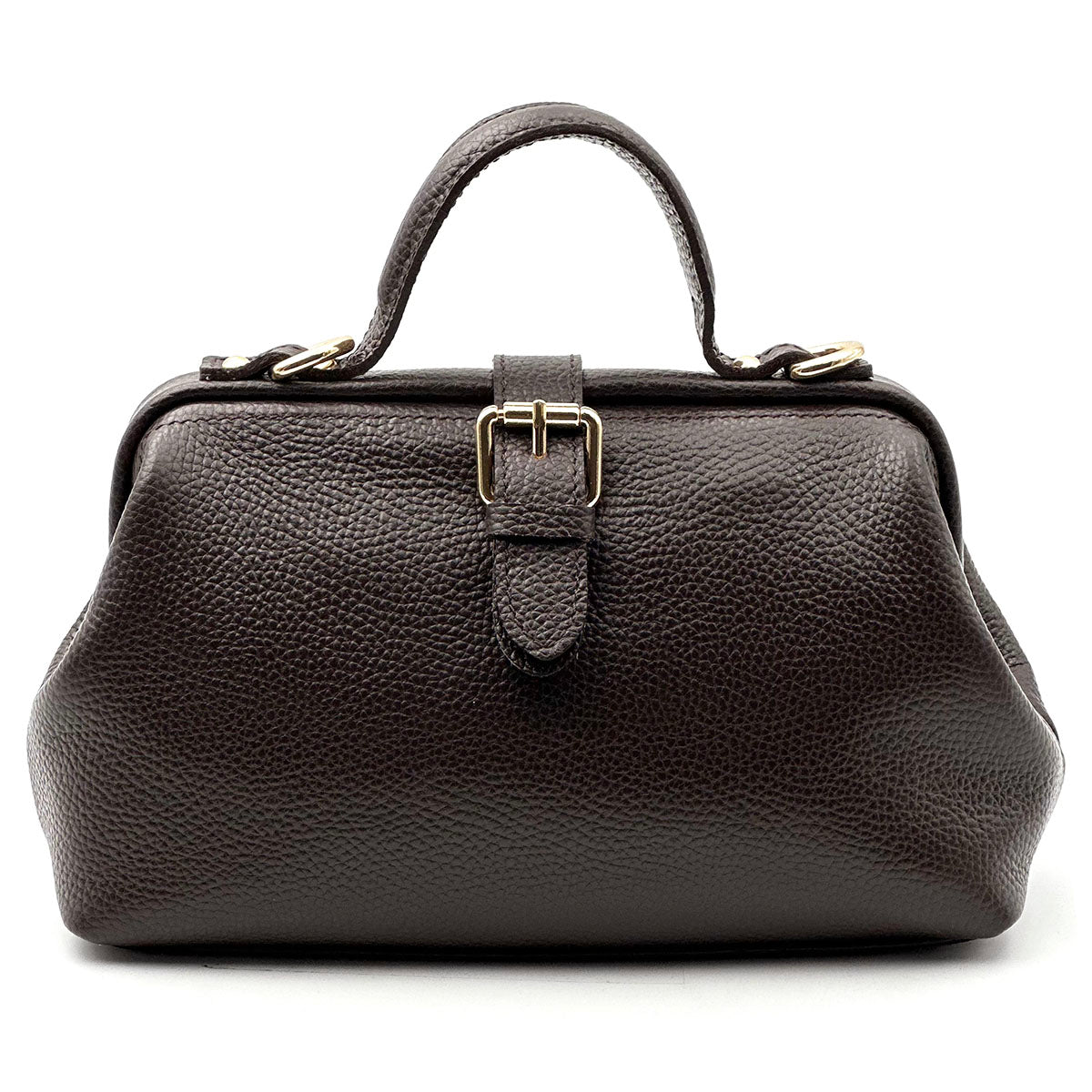 Valeria Italian Leather Doctor Frame Top Handle Bag