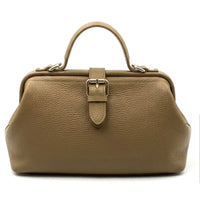 Valeria Italian Leather Doctor Frame Top Handle Bag