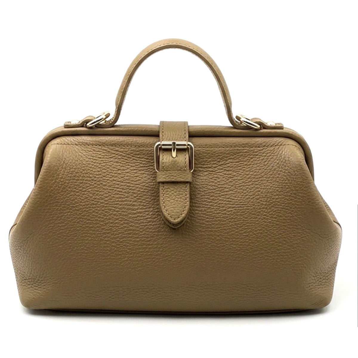 Valeria Italian Leather Doctor Frame Top Handle Bag