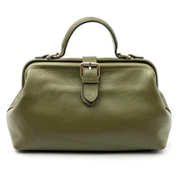 Valeria Italian Leather Doctor Frame Top Handle Bag