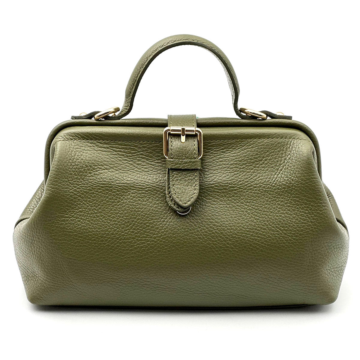 Valeria Italian Leather Doctor Frame Top Handle Bag