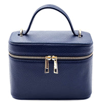 Marzia Structured Italian Leather Vanity & Crossbody Bag