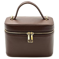 Marzia Structured Italian Leather Vanity & Crossbody Bag