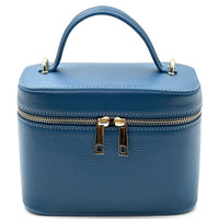 Marzia Structured Italian Leather Vanity & Crossbody Bag