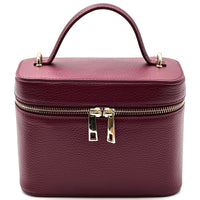 Marzia Structured Italian Leather Vanity & Crossbody Bag