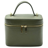 Marzia Structured Italian Leather Vanity & Crossbody Bag