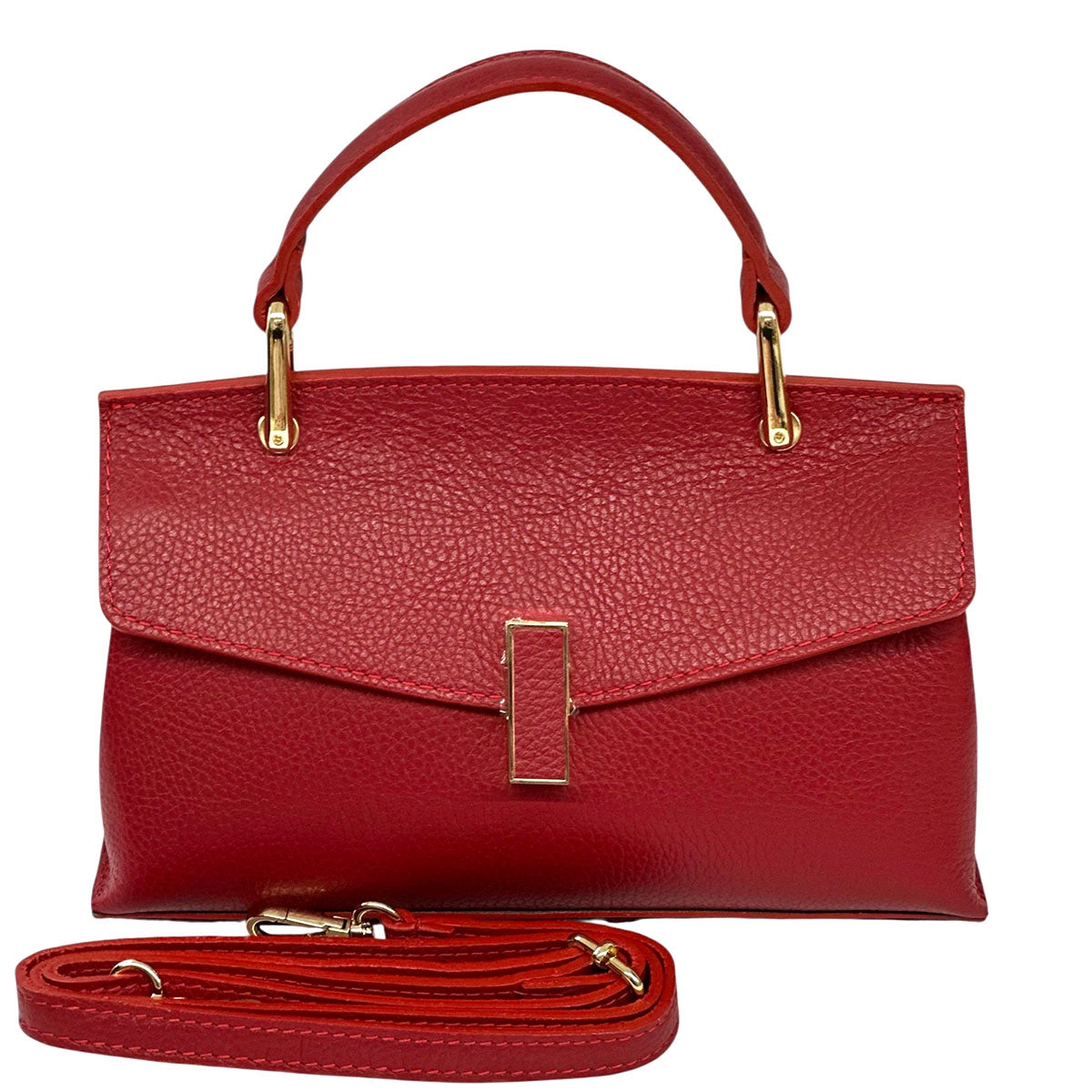 Casimira Italian Leather Envelope Top Handle Bag