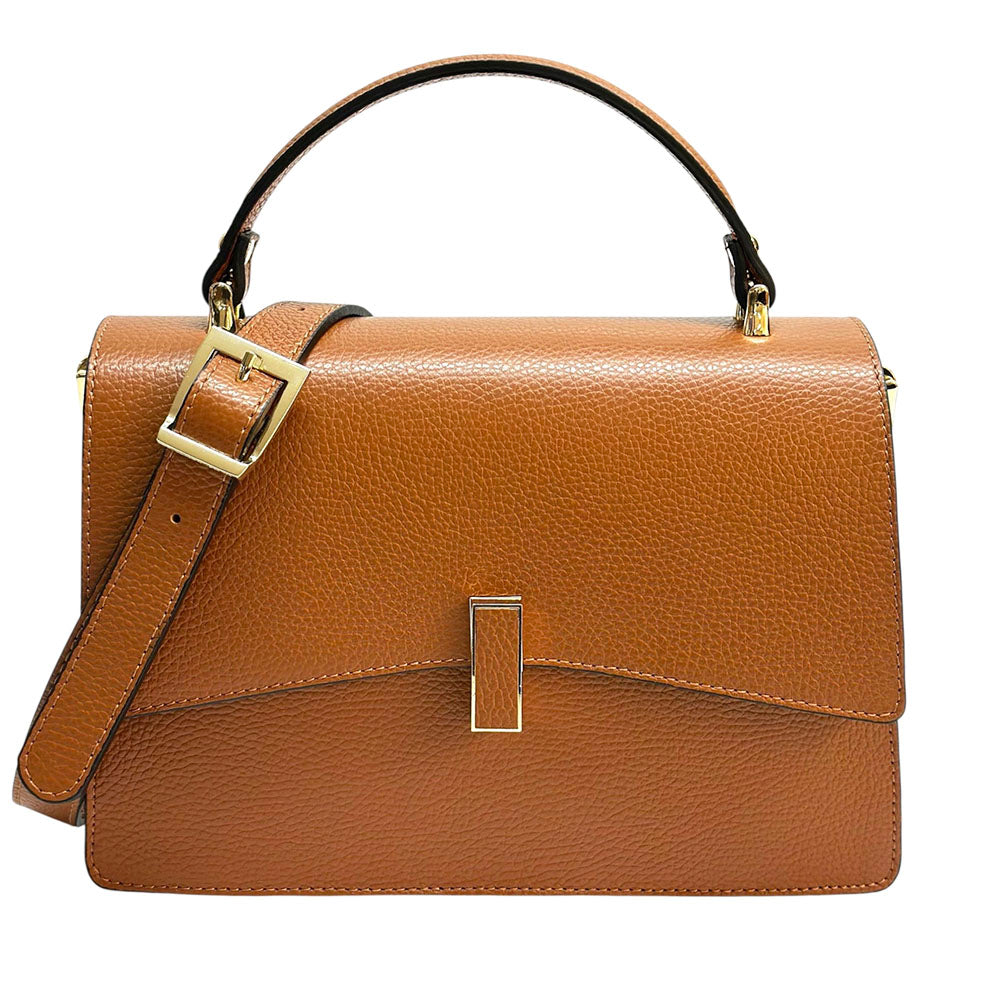 Flaminia Structured Italian Cow Leather Handbag