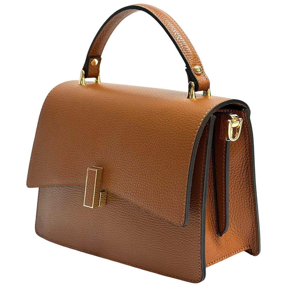 Flaminia Structured Italian Cow Leather Handbag