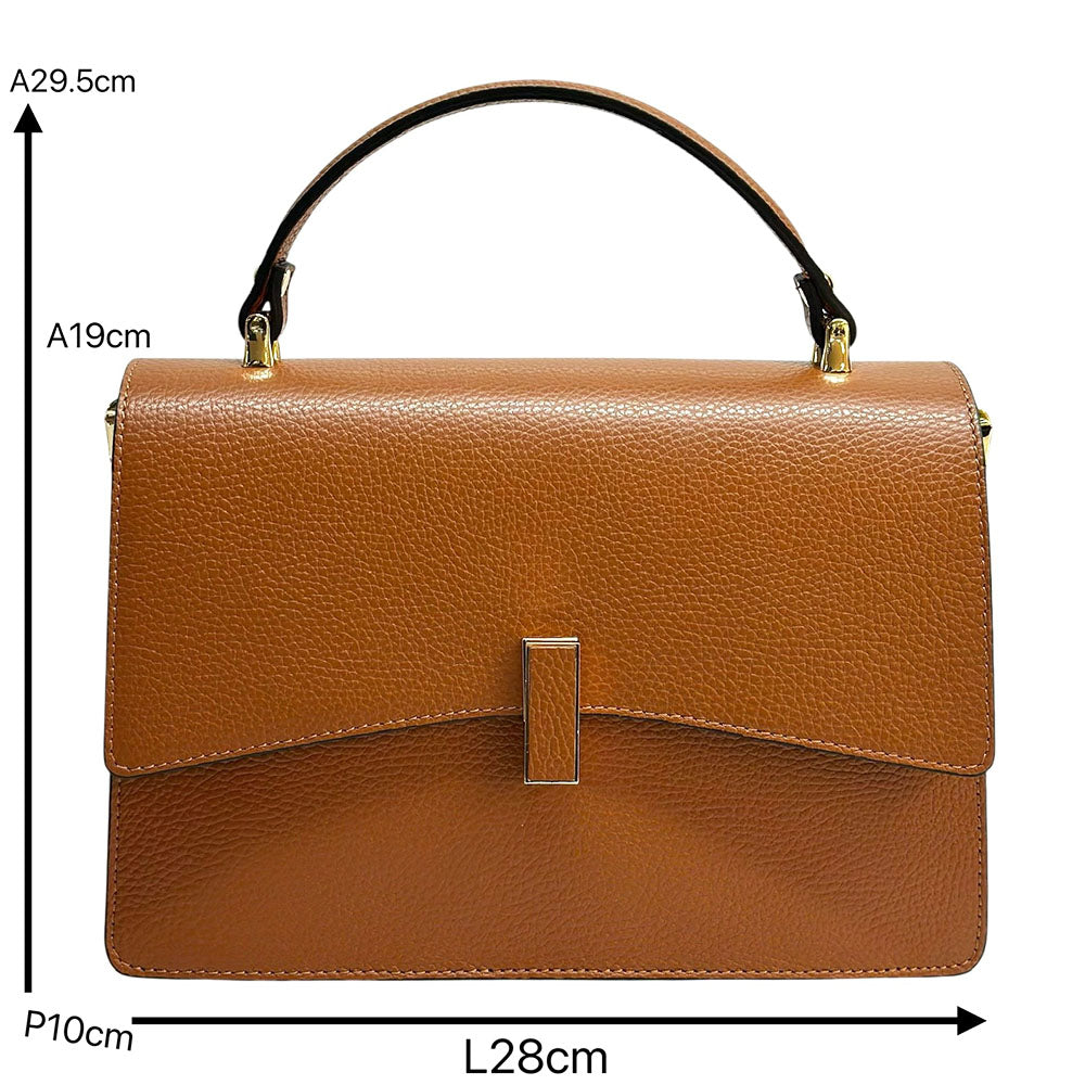 Flaminia Structured Italian Cow Leather Handbag