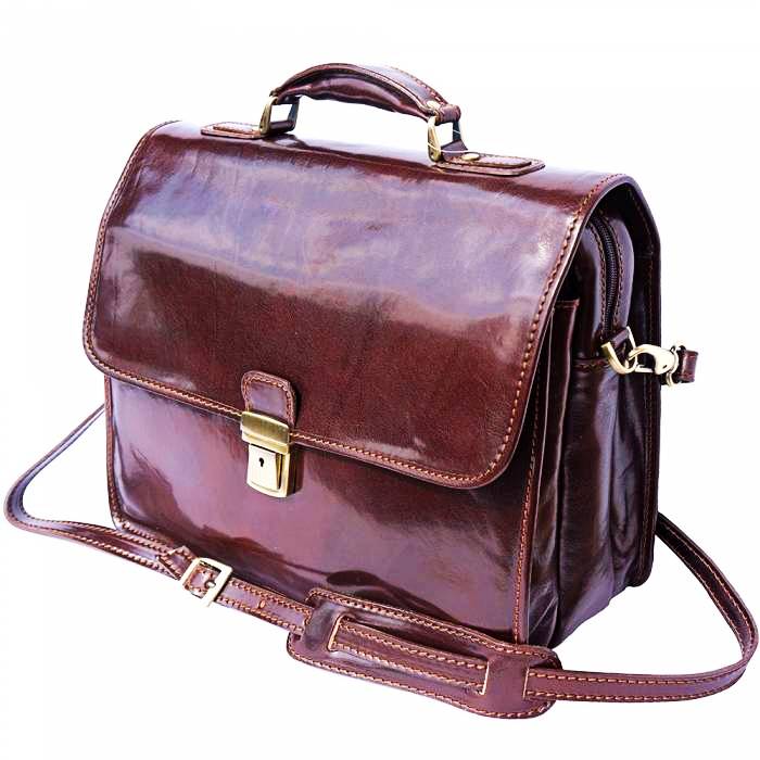 Dark brown across body bag for men