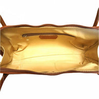 Interior view of Chocolate Brown leather bag