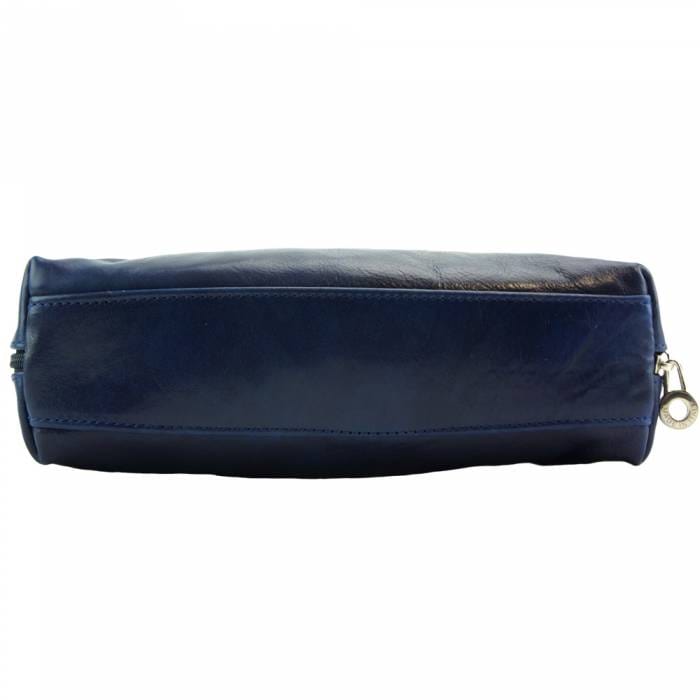 Gianna dark blue leather handbag bottom view