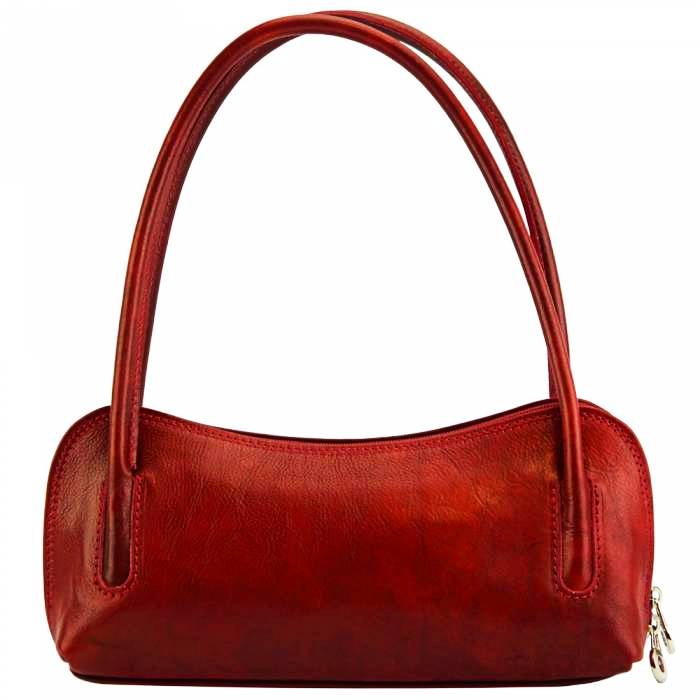Gianna dark red leather handbag front view