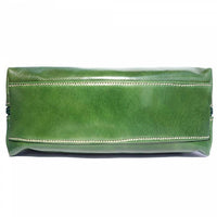 Gianna green leather handbag bottom view