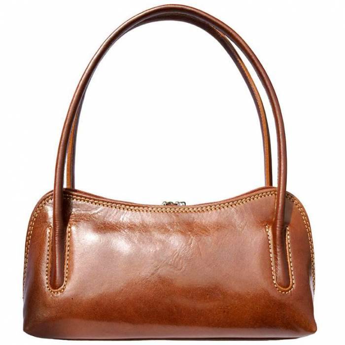 Gianna tan leather handbag front view