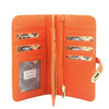 Camilla Italian Leather Coin Purse in Orange - Interior View