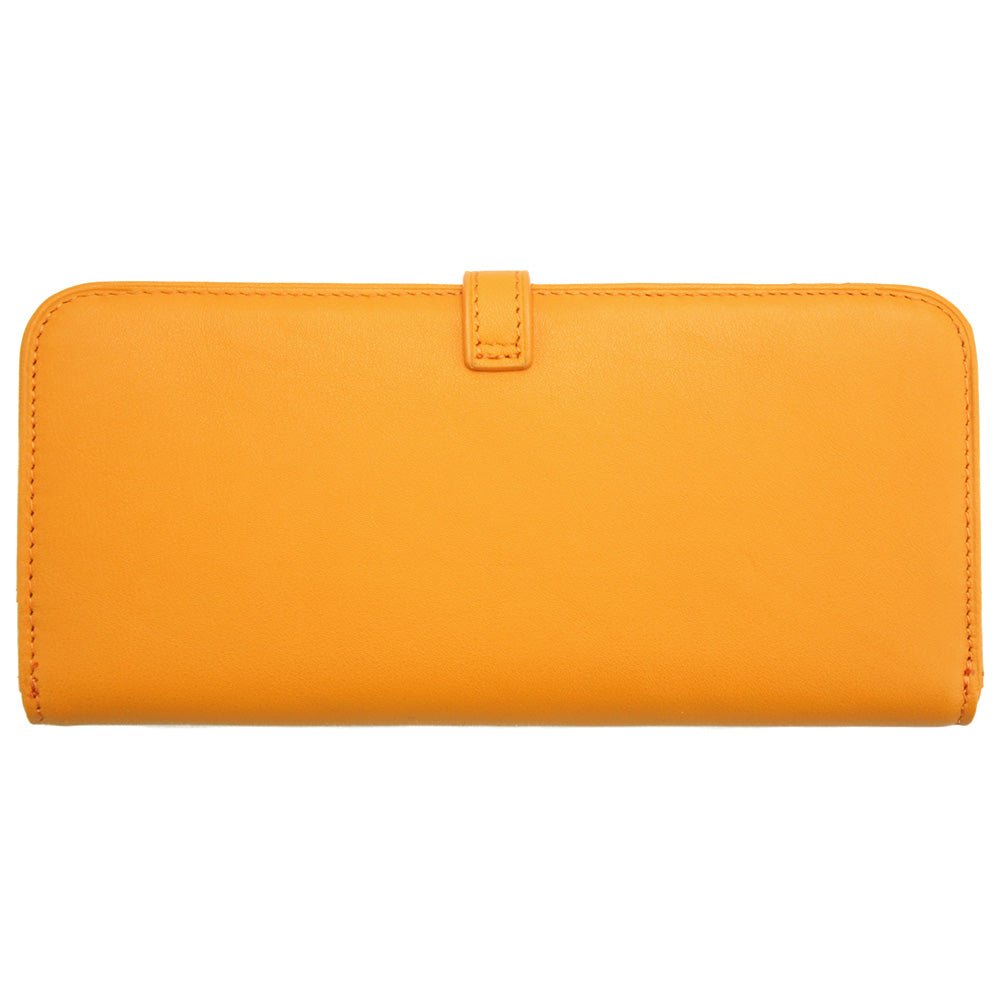 Camilla Italian Leather Coin Purse in Yellow - Front View