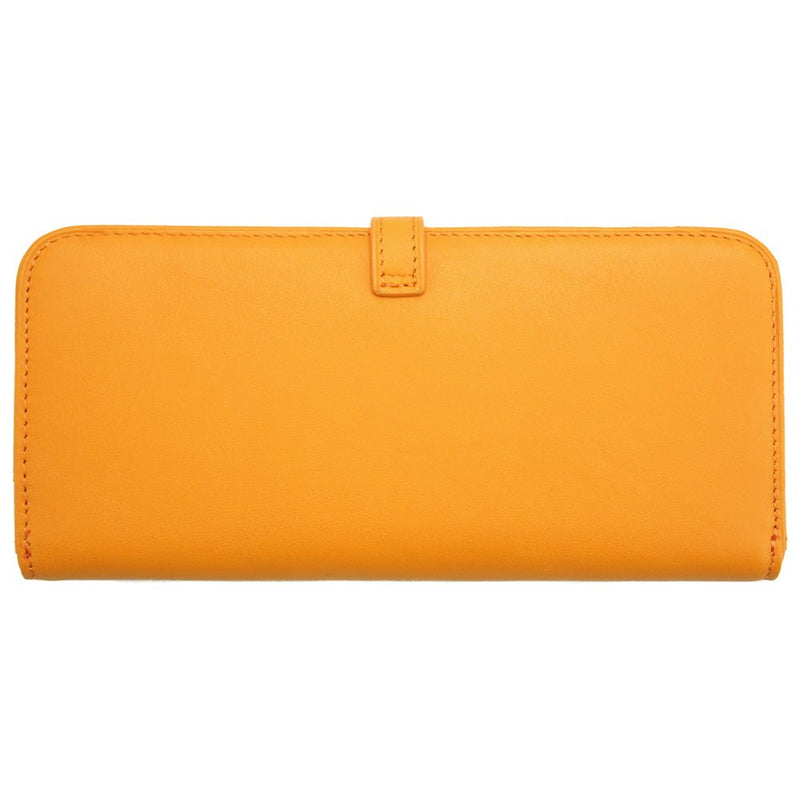 Camilla Italian Leather Coin Purse in Yellow - Front View