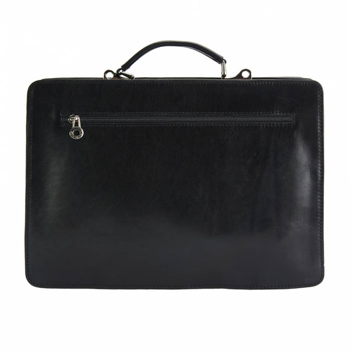 Handcrafted Italiano briefcase for women in black