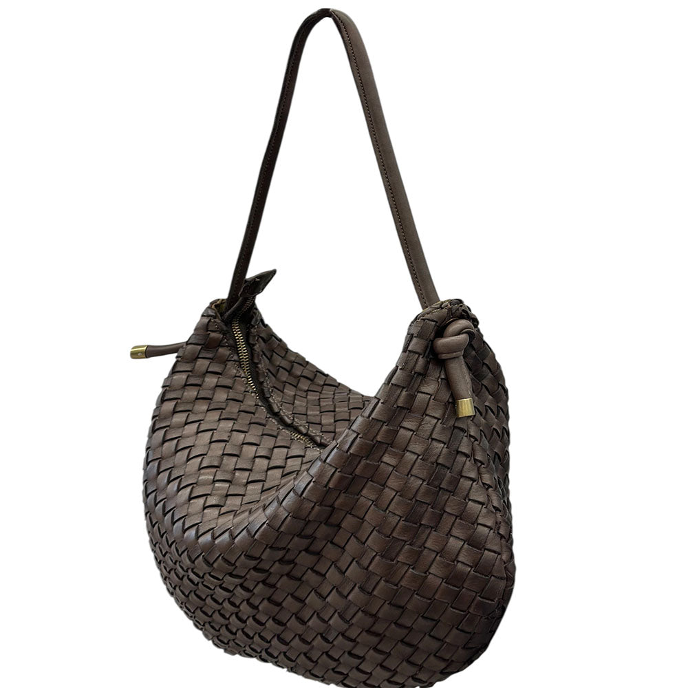 Monica Woven Italian Leather Hobo Bag
