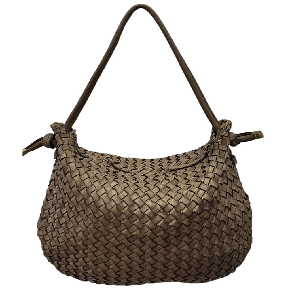 Monica Woven Italian Leather Hobo Bag