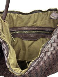 Monica Woven Italian Leather Hobo Bag