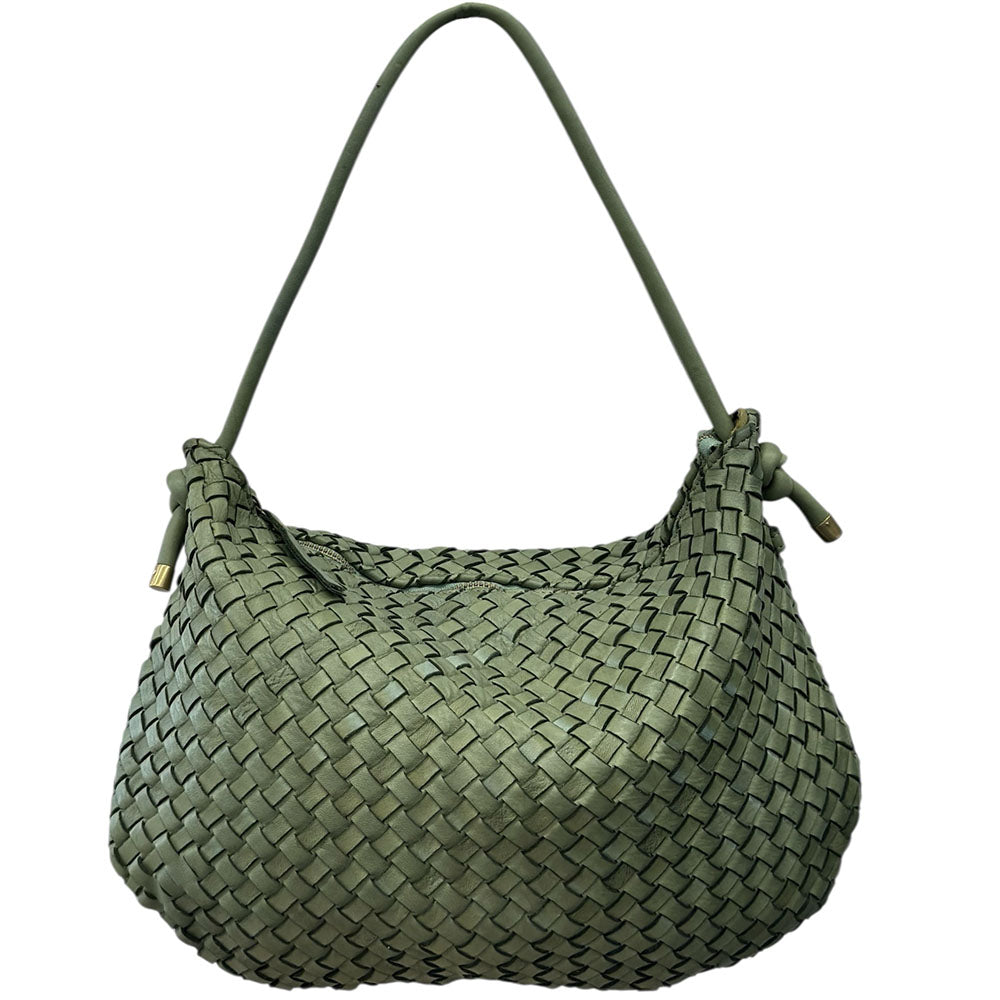 Monica Woven Italian Leather Hobo Bag
