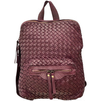 Norvella Woven Washed Calf Leather Backpack