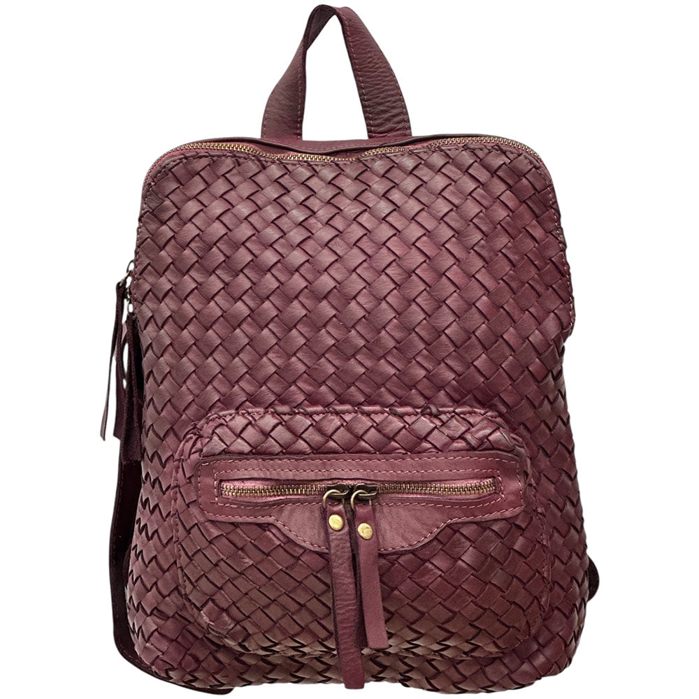 Norvella Woven Washed Calf Leather Backpack