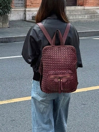 Norvella Woven Washed Calf Leather Backpack