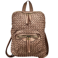 Norvella Woven Washed Calf Leather Backpack