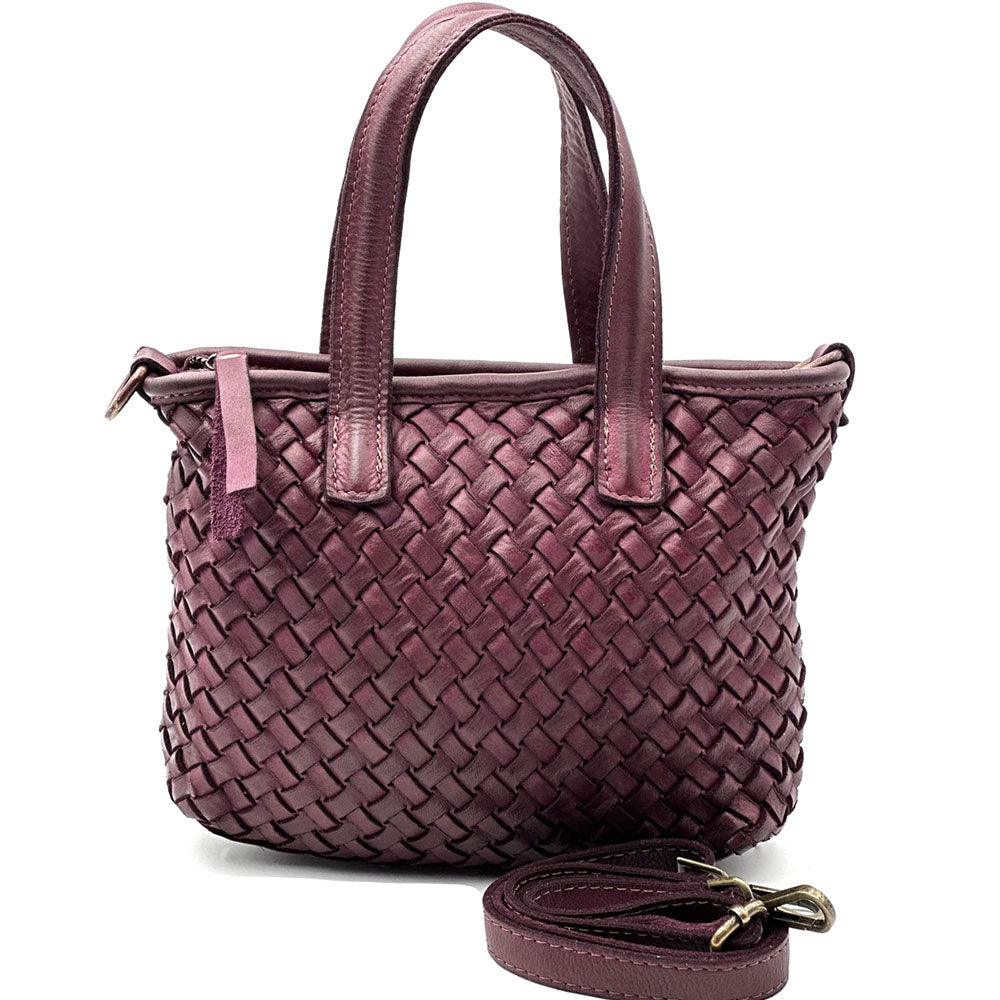 Tessia Woven Italian Leather Crossbody Tote