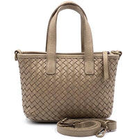 Tessia Woven Italian Leather Crossbody Tote