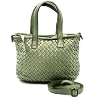 Tessia Woven Italian Leather Crossbody Tote