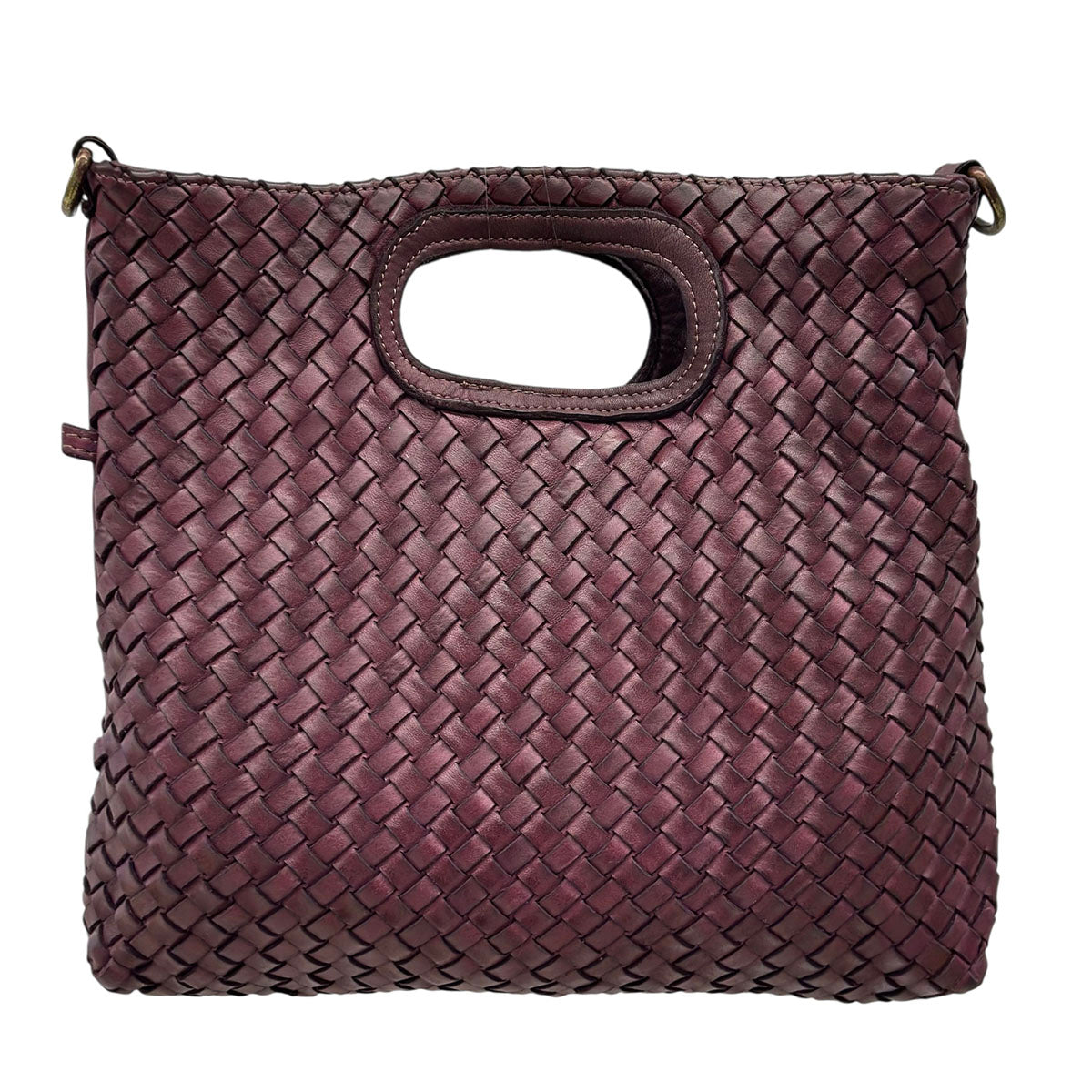 Calista Convertible Woven Italian Leather Bag