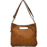 Calista Convertible Woven Italian Leather Bag