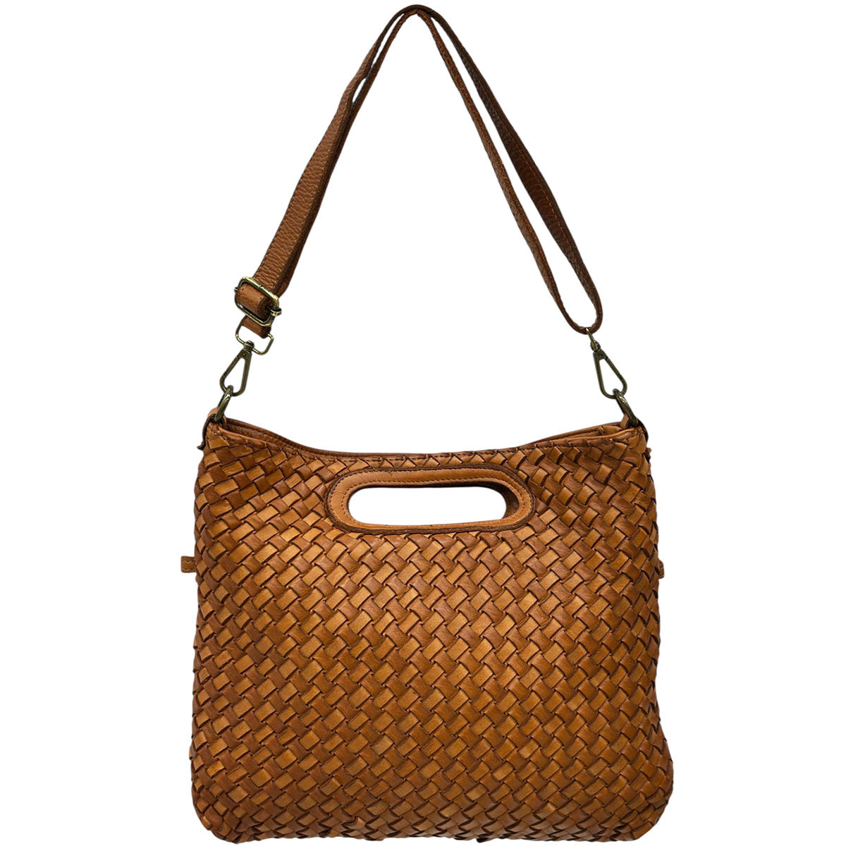 Calista Convertible Woven Italian Leather Bag