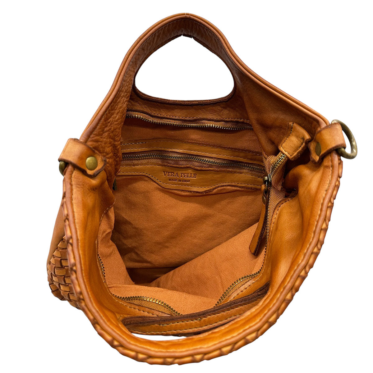 Calista Convertible Woven Italian Leather Bag