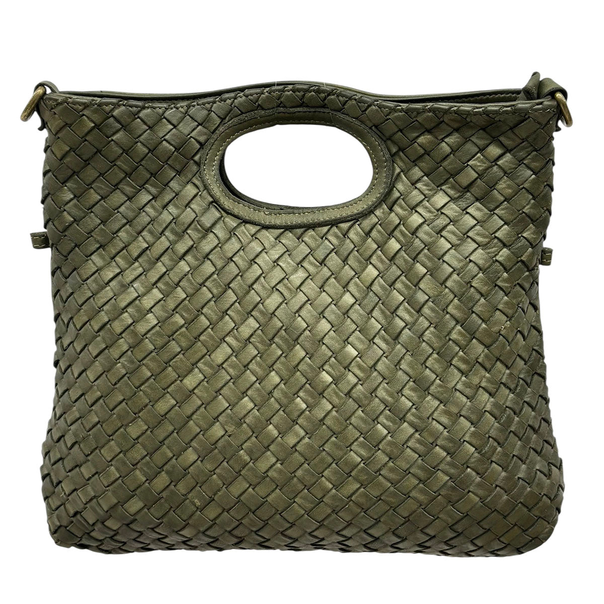 Calista Convertible Woven Italian Leather Bag