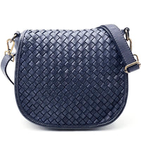 Velisia Woven Cow Leather Saddle Bag