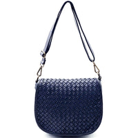 Velisia Woven Cow Leather Saddle Bag