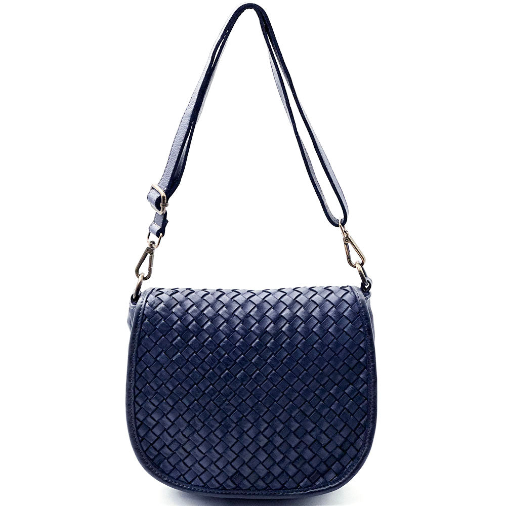 Velisia Woven Cow Leather Saddle Bag